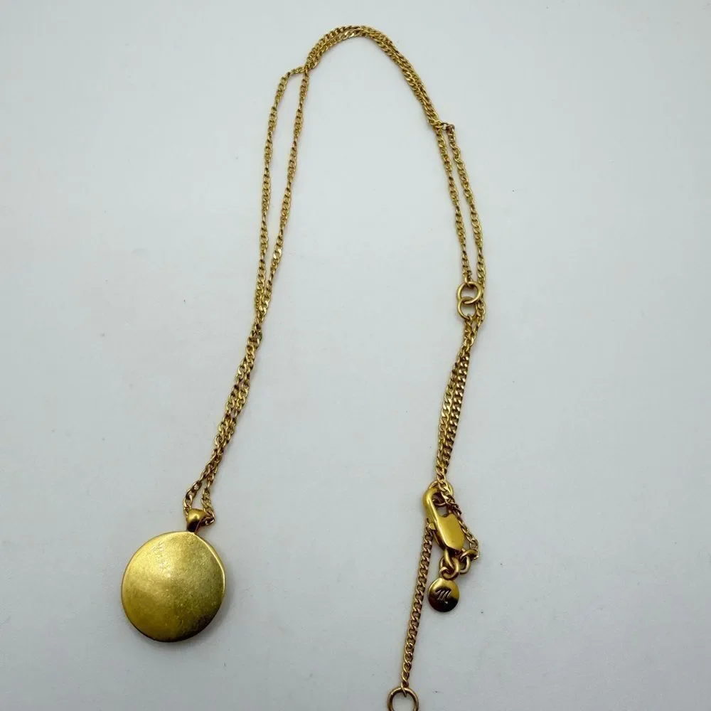 19" Madewell gold tone metal "coin" pendant necklace! - Picture 3 of 13